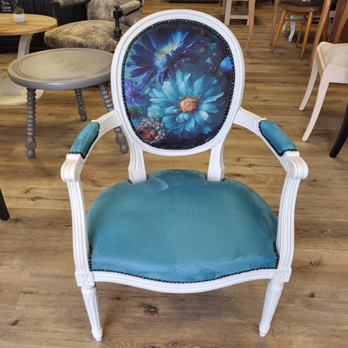 Medaillon louis XVI fleurs bleues